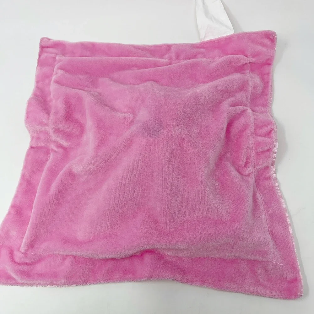 Bunny rabbit pink Baby Security Blanket‎ Lovey satin trim Mystic Apparel